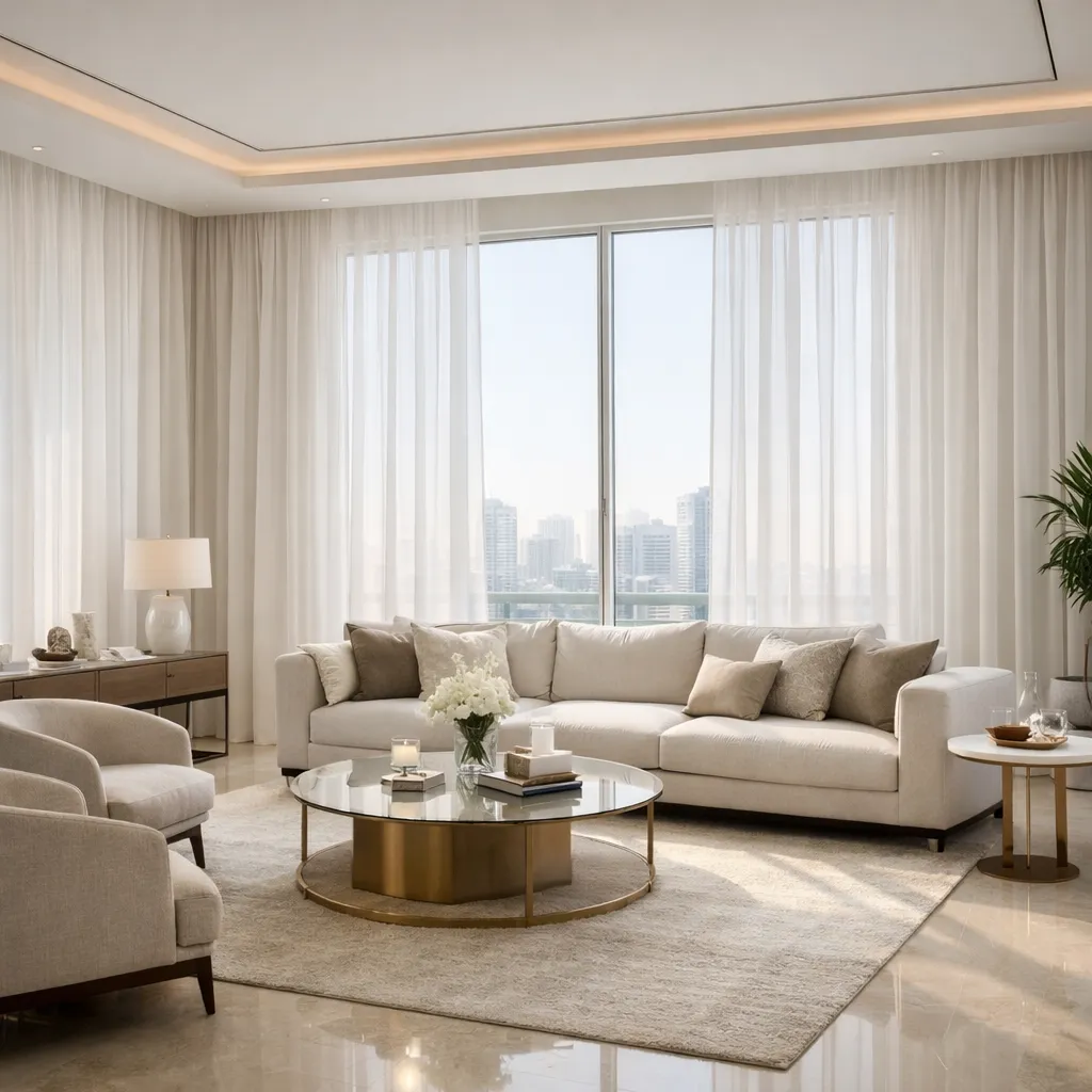 luxury living room sheer curtains dubai abu dhabi