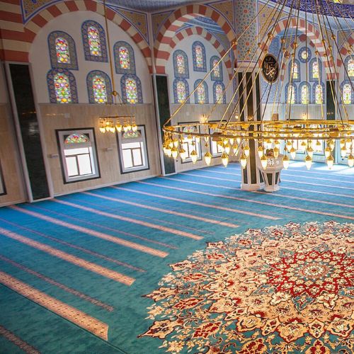 Blue color carpets in Mosque