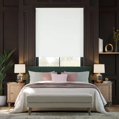 Kendal Blackout Powder White Roller Blind